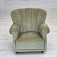 1970s, Danish relax armchair, light green furniture velour