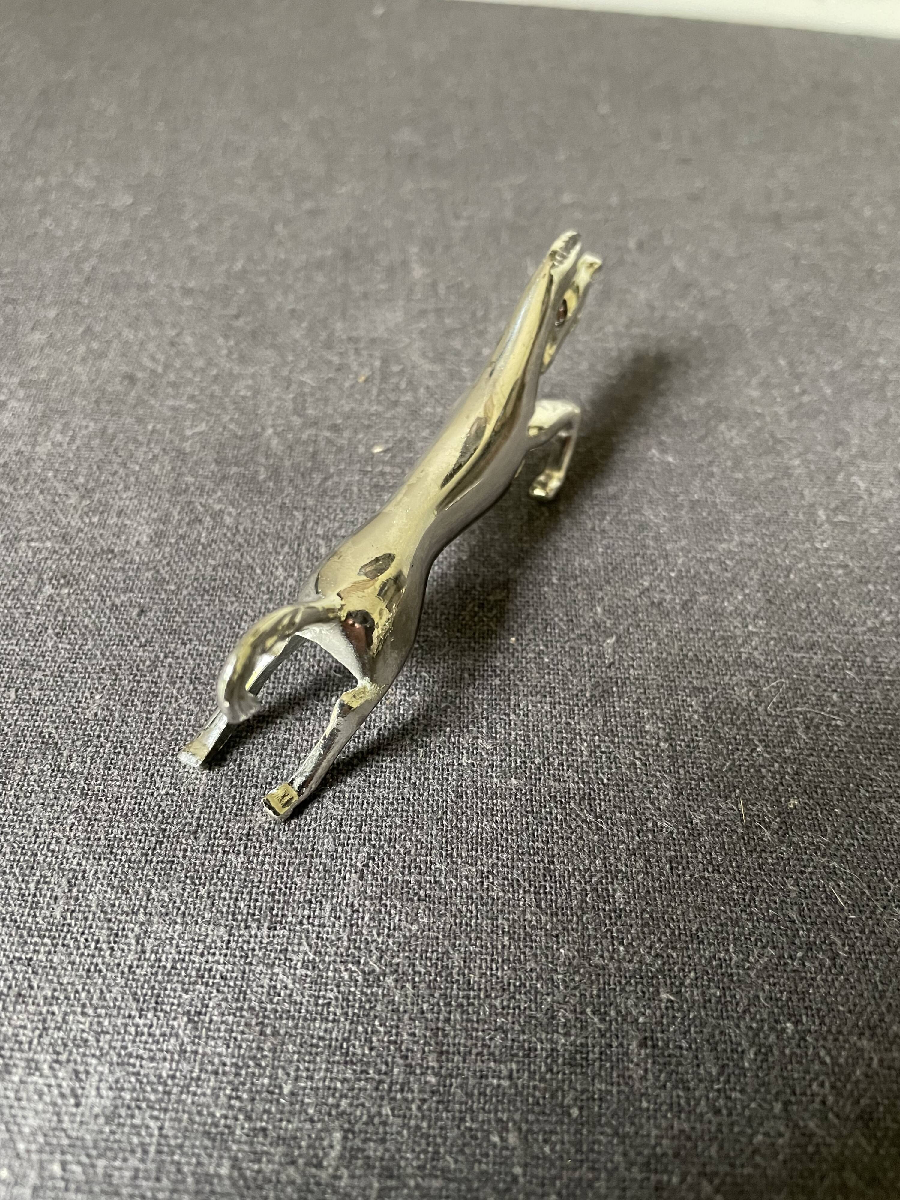 Vintage silver metal horse knife holder