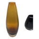 Vase scandinave ovoïde en verre ambré vers 1960