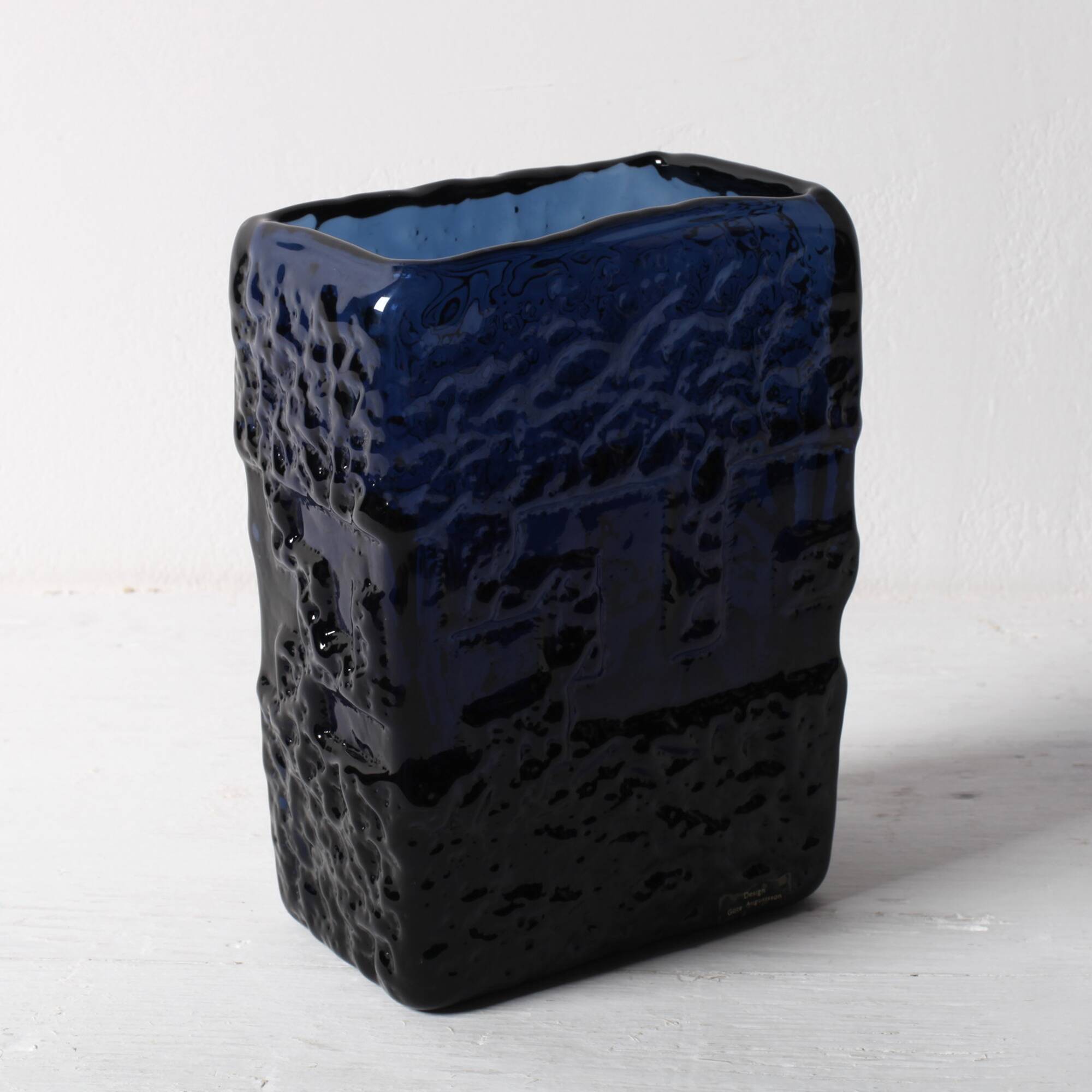 Cobalt Blue Mid-Century Glass Vase by Göte Augustsson, Ruda Glasbruk, 1970s