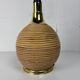 Large midcentury pencil reed rattan bamboo and brass table lamp Italy 1970s