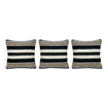 Set of 3 vintage kilim cushion covers 41x41 cm