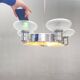 Art Deco Chrome Chandelier with Glass Bowl Shades