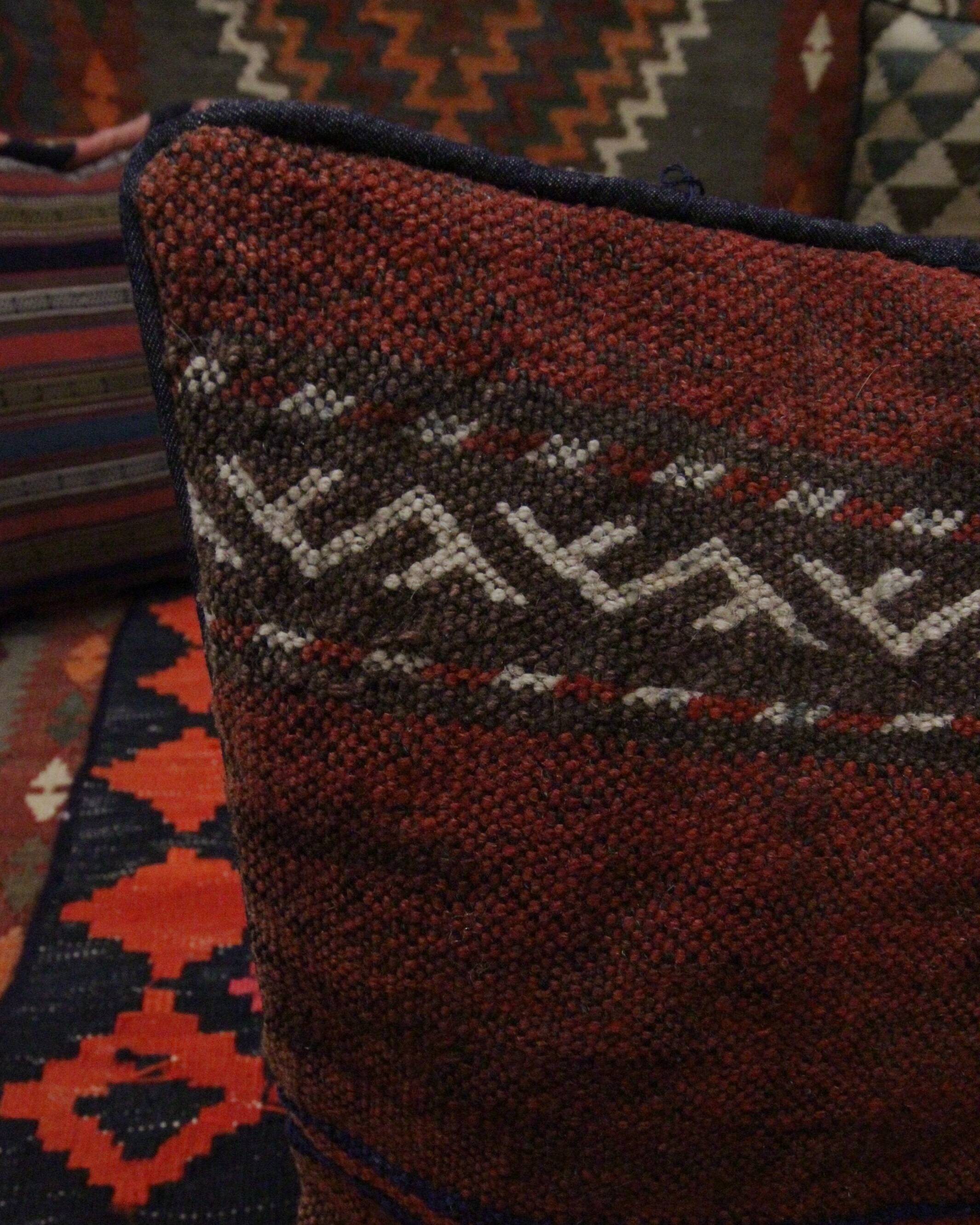 Traditional Handwoven Wool Deep Red Cushion Cover  41x41cm
