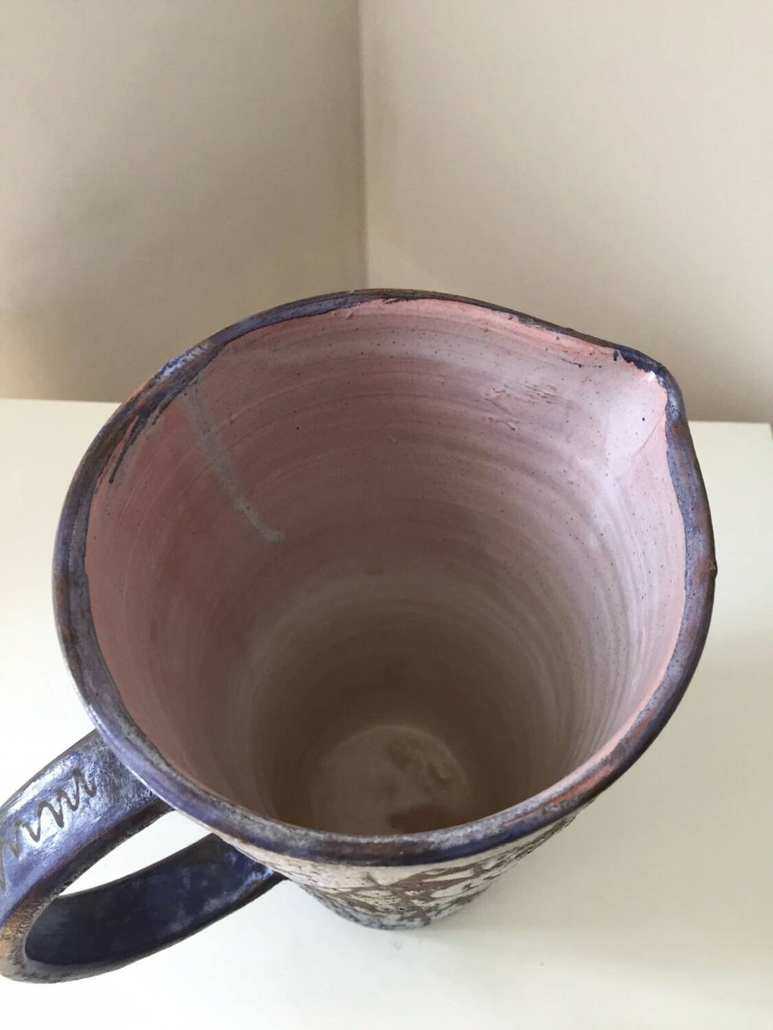 A. Camos Vallauris Blin style ceramic pitcher/jug