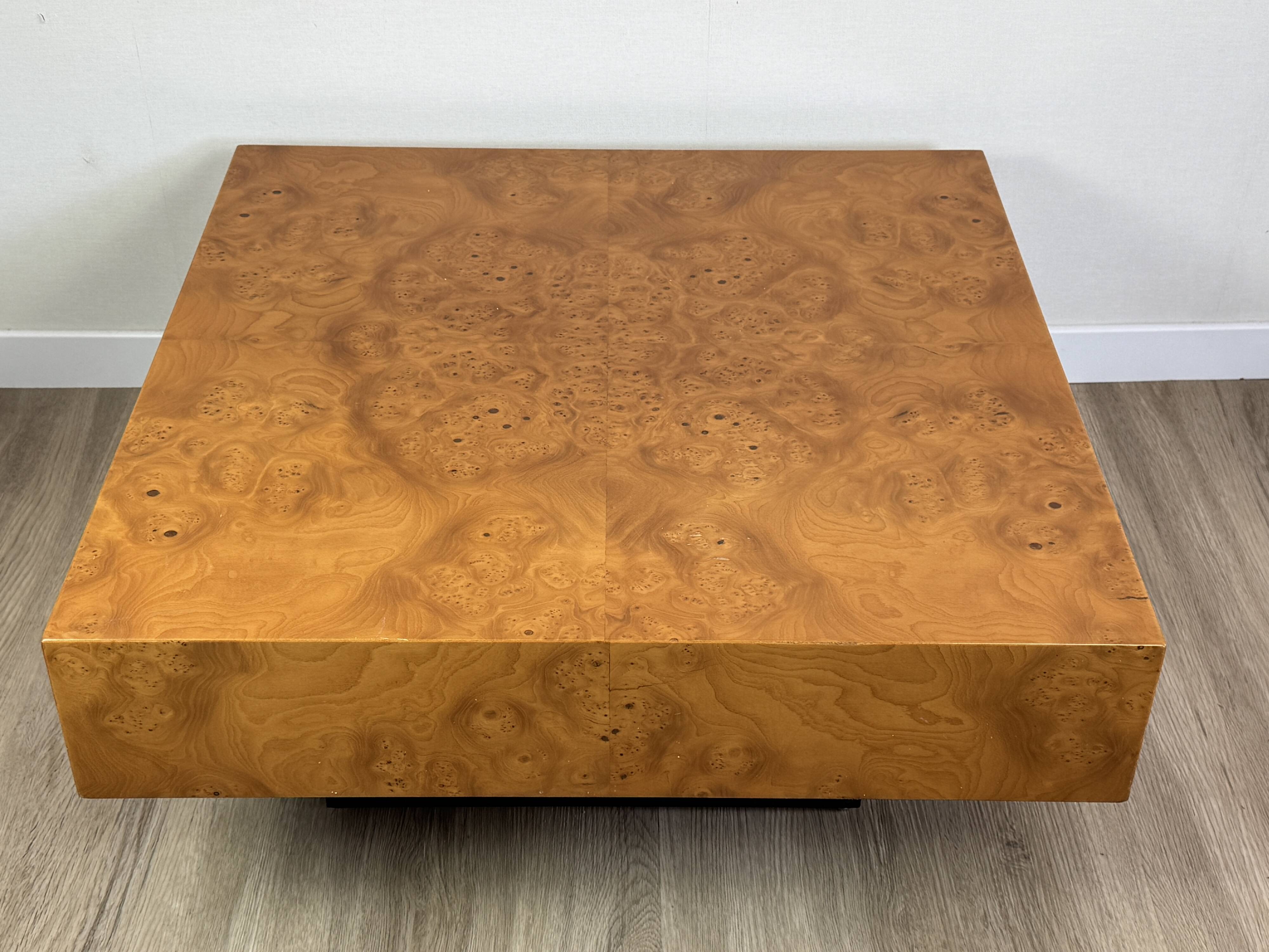 Veneered coffee table — varnished — 1970s design