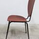 Chaise vintage 70 en métal laqué noir et vinyl rouge atypique