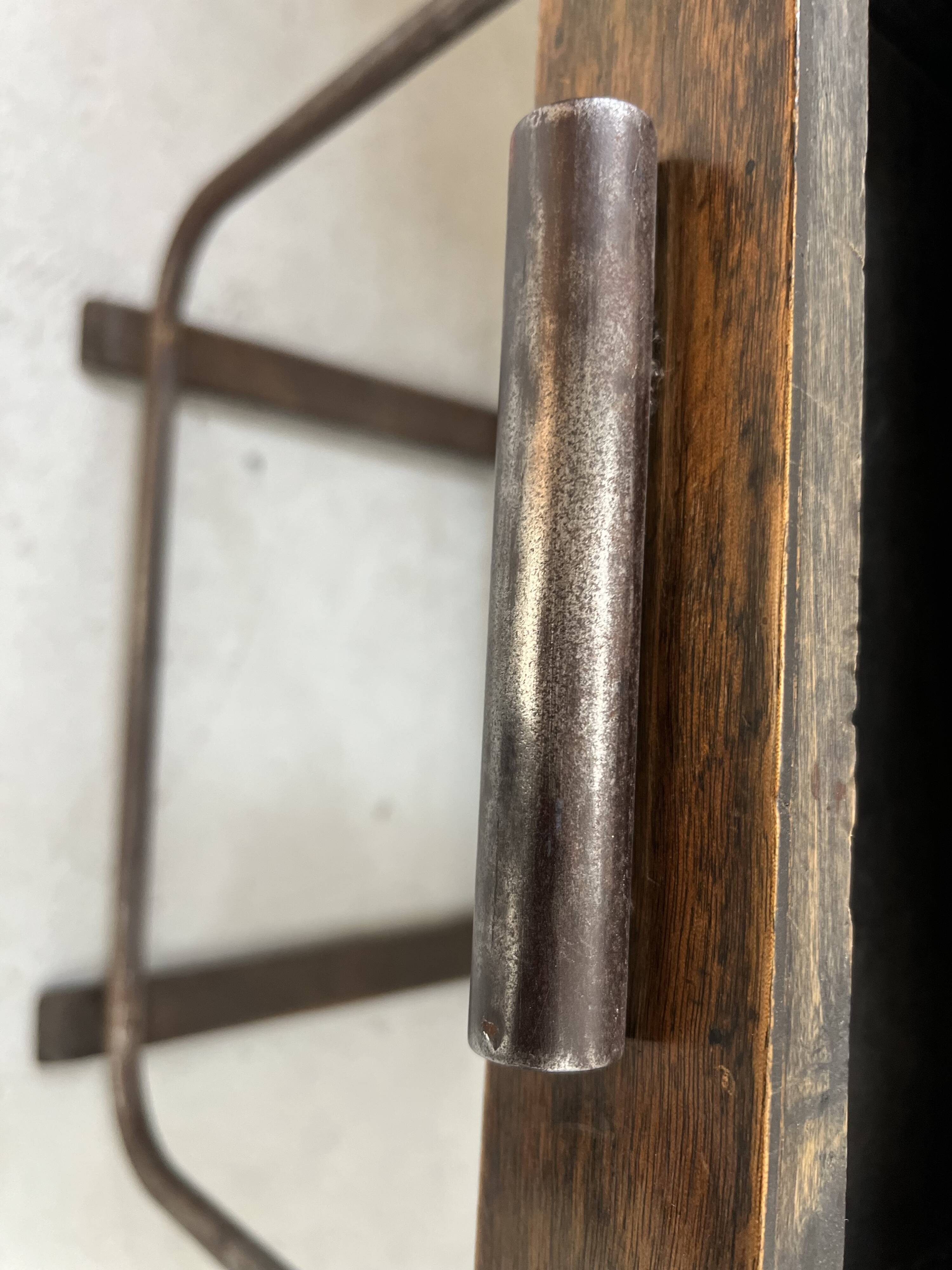 Designer desk in tube and wooden top, 20th century