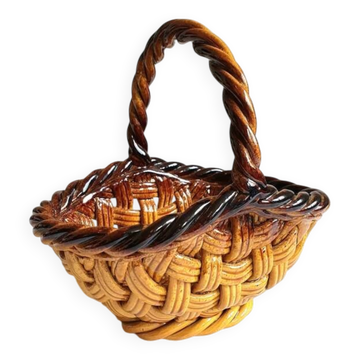 Panier en céramique tressée vintage