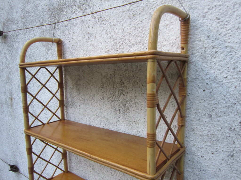Rattan wall shelf