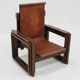 Vintage sculptural leather armchair by Anacleto Spazzapan, Italy 1970s