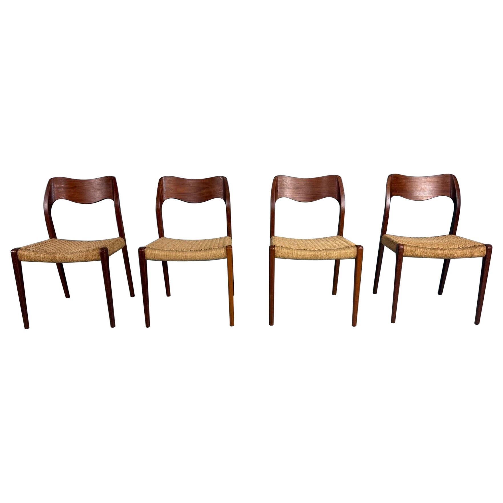 Set of 4 teak Niels O. Møller dining chairs - Model 71, Denmark