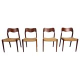 Set of 4 teak Niels O. Møller dining chairs - Model 71, Denmark