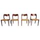 Set of 4 teak Niels O. Møller dining chairs - Model 71, Denmark