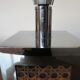 Lamp in chrome metal and 70's caning