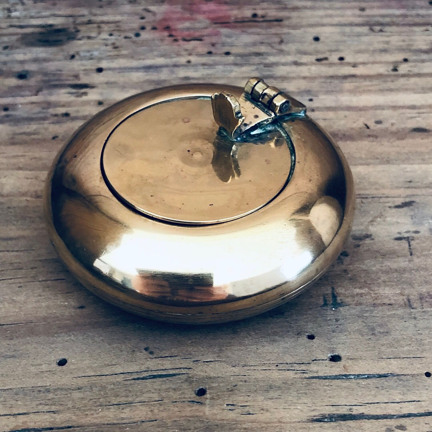 Vintage brass pocket ashtray