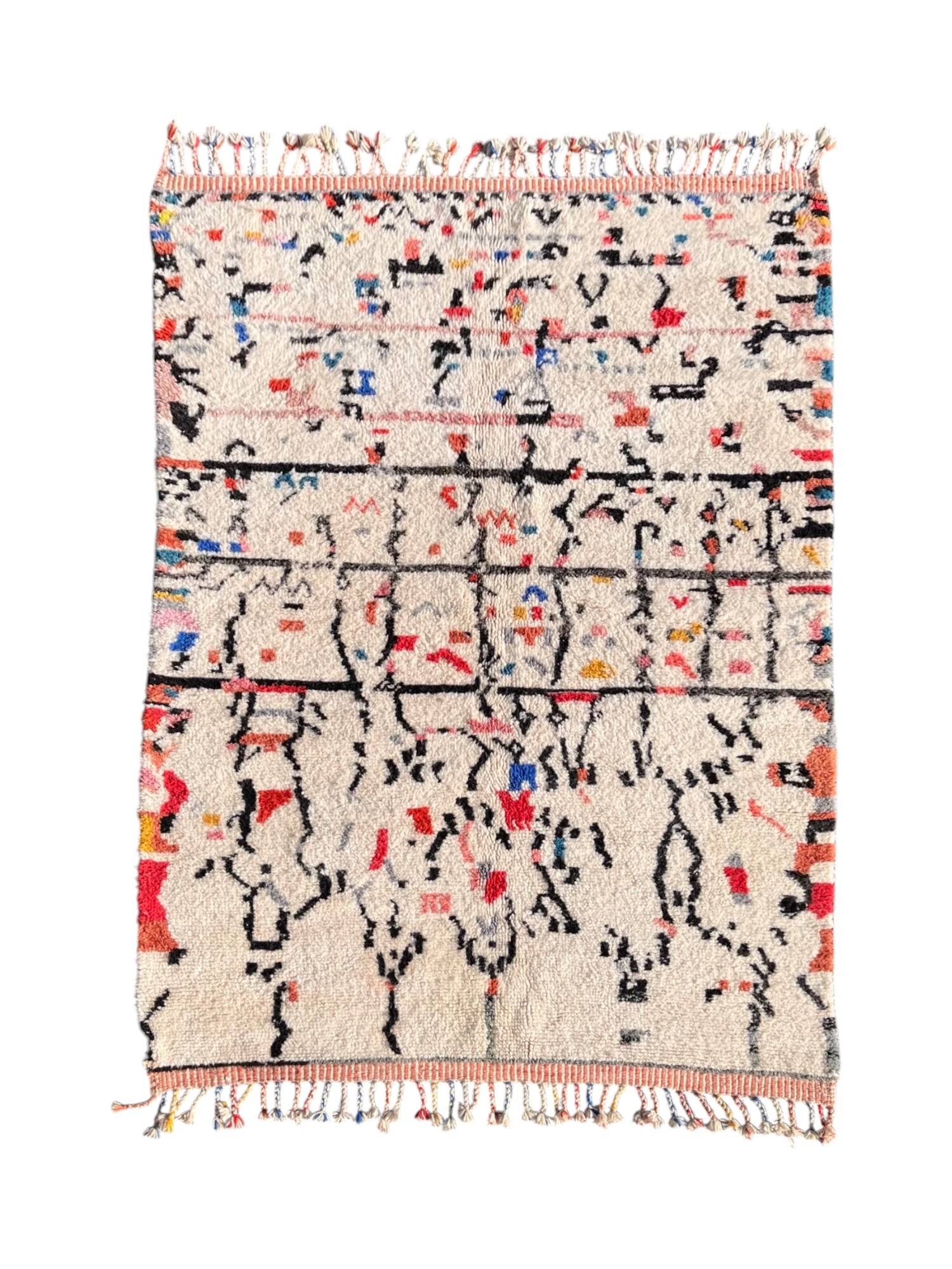 Large modern berber beni ouarain wool rug