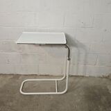 1970s adjustable side table in white lacquered metal
