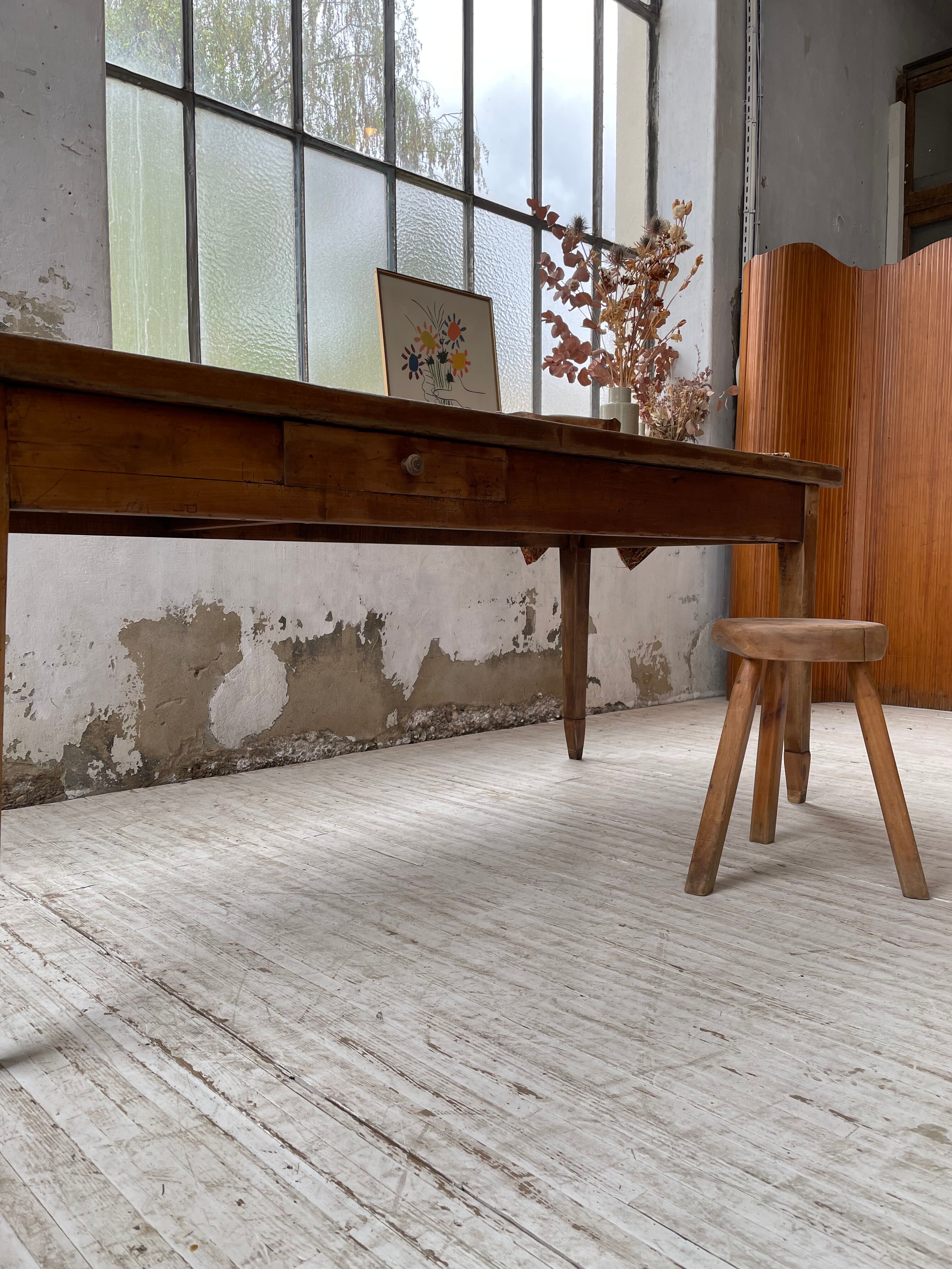 Farmhouse table in oak and walnut 2m