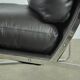 Black leather and metal armchair, 1980s