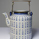 Chinese Qing style tea service porcelain calligraphy "Epitaph" vintage