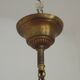 Small French Vintage Brass Single Light 4-Sided Crystal Cage Chandelier