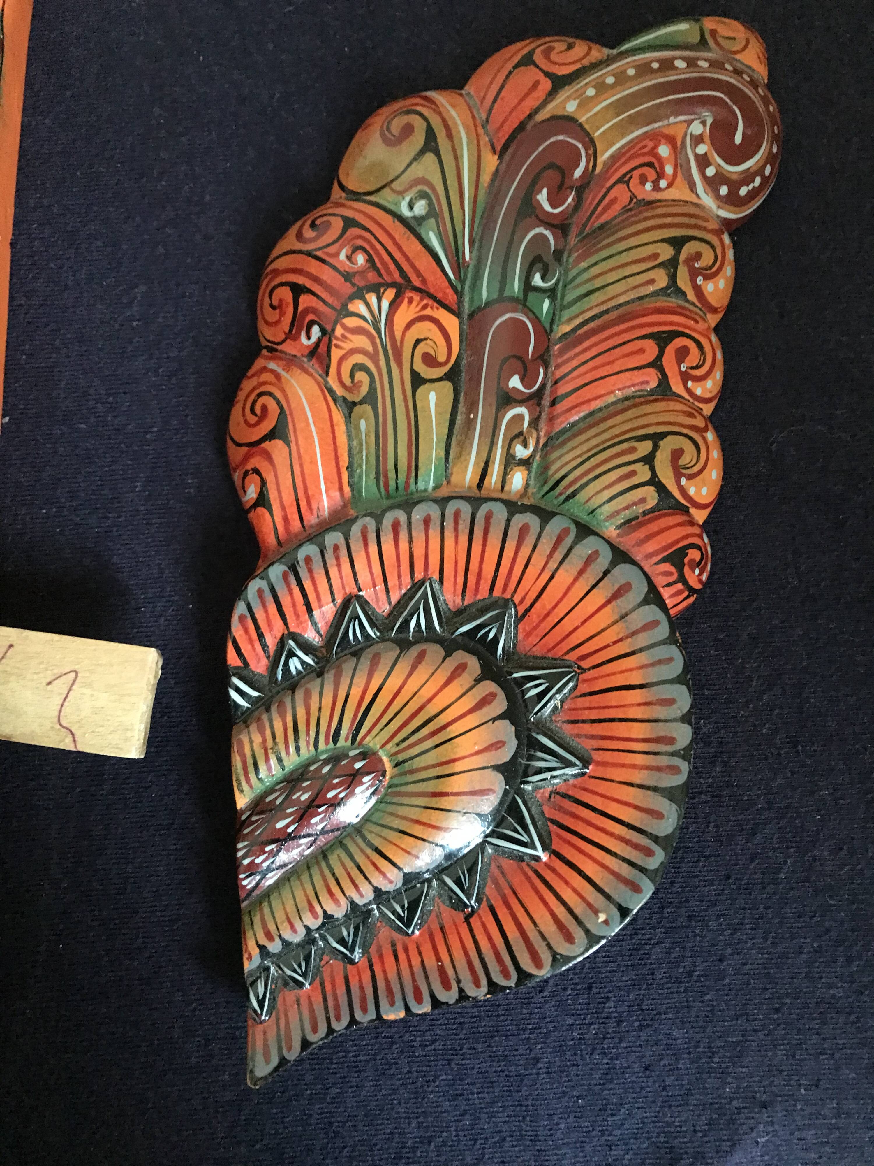 Wooden triptych mask