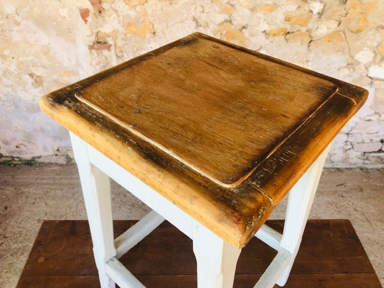 Vintage oak farmhouse stool Circa 50