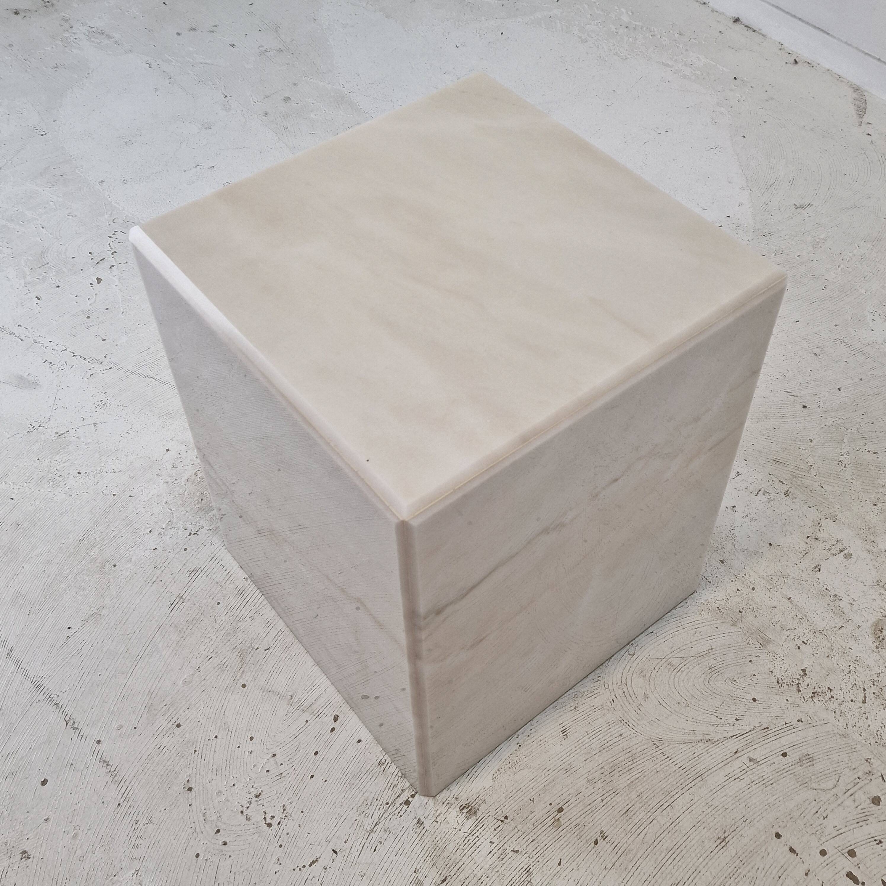 Italian Marble Side Table or Pedestal, 1980's