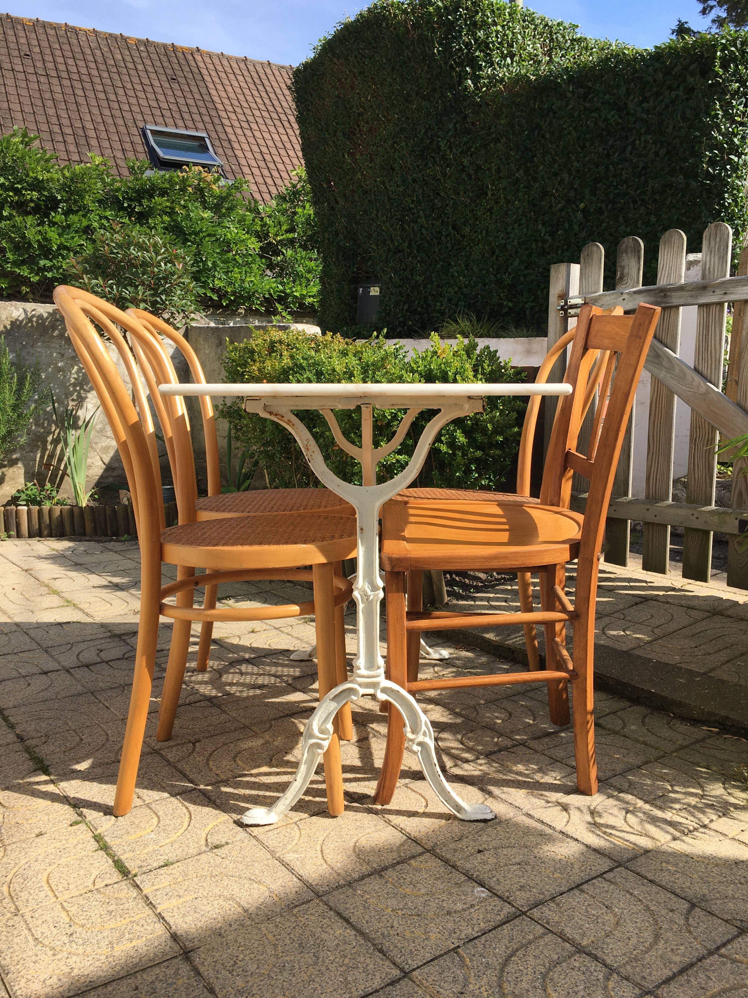 White marble bistro table