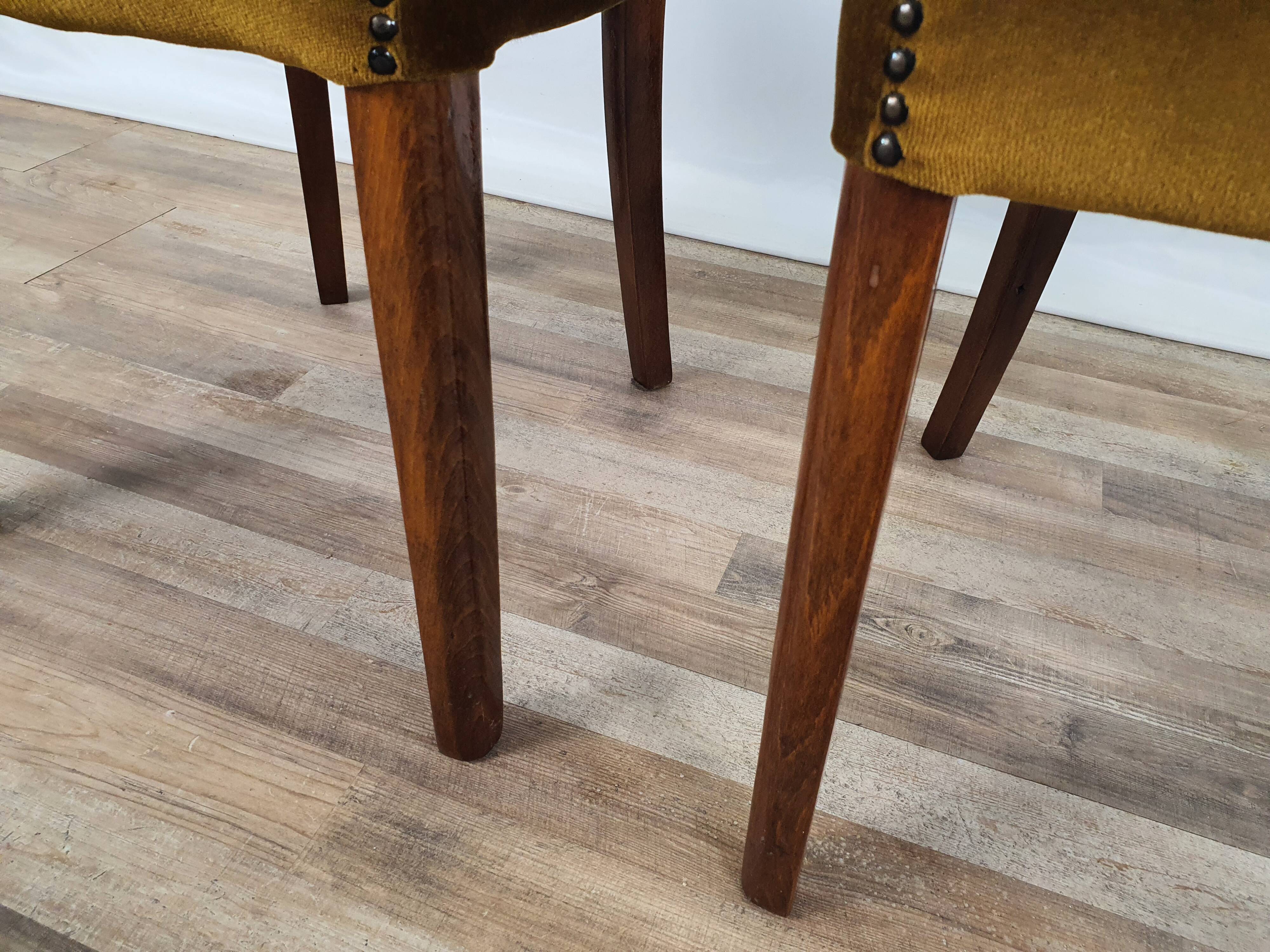 Set of two padded chamber armchairs