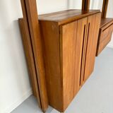 Antique modular shelf in solid French elm from the 60s, vintage