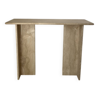 Console en travertin poli design style vintage console travertin brut