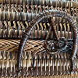 Asian rattan basket with lid 23×18 cm