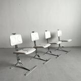 Mid-Century Modern Dining Chairs, Set of 4, France 1970s