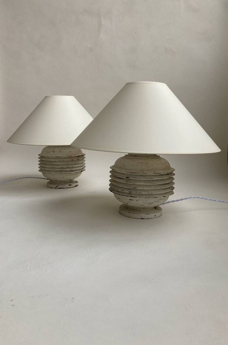 Paire de pieds de lampe 1980 art deco vintage