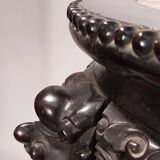 China, 19th century ironwood and marble pedestal coffee table