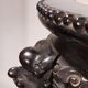 China, 19th century ironwood and marble pedestal coffee table