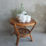 Table basse ronde en rotin