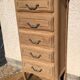 Raw wood chest of drawers with 5 drawers