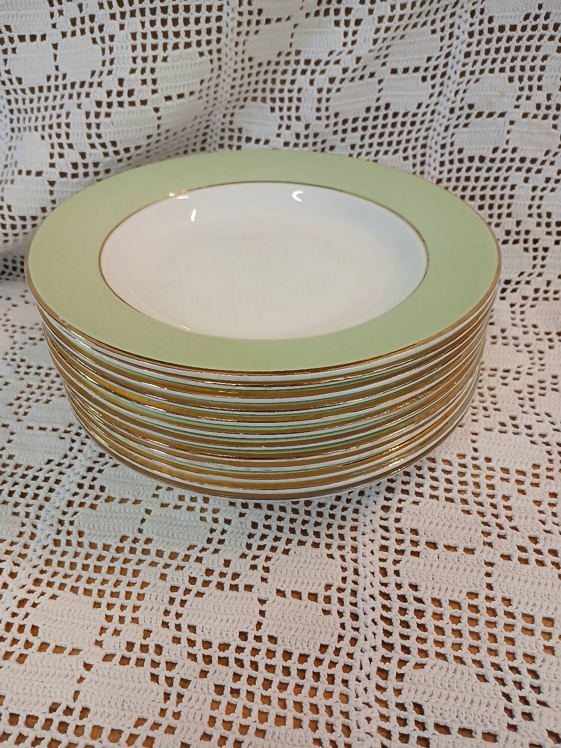 12 antique soup plates from L'Amandinoise