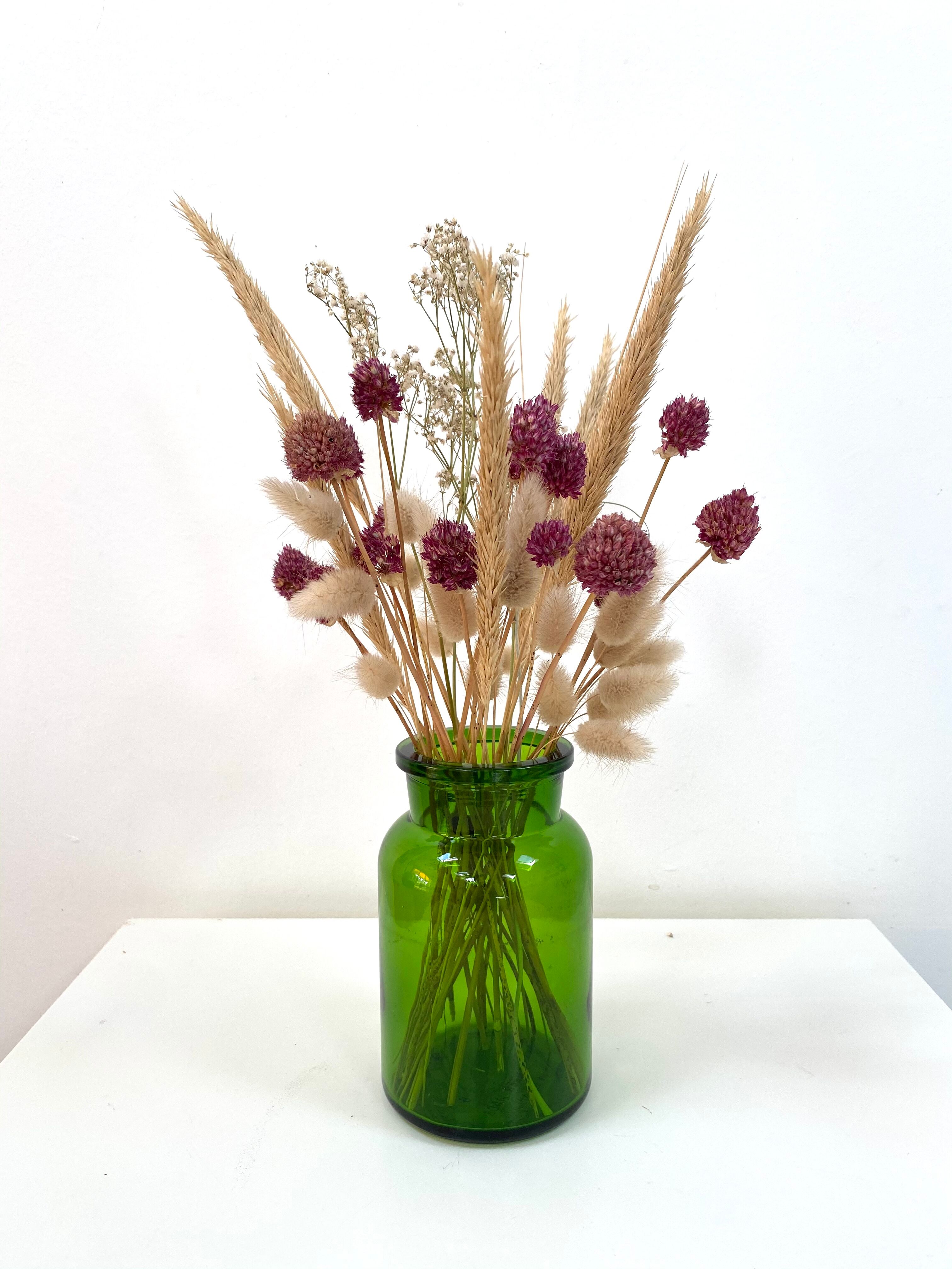Bocal vase vintage en verre vert et bleu