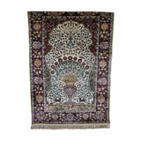 Oriental carpet in colorful silk, twentieth century 190x122cm