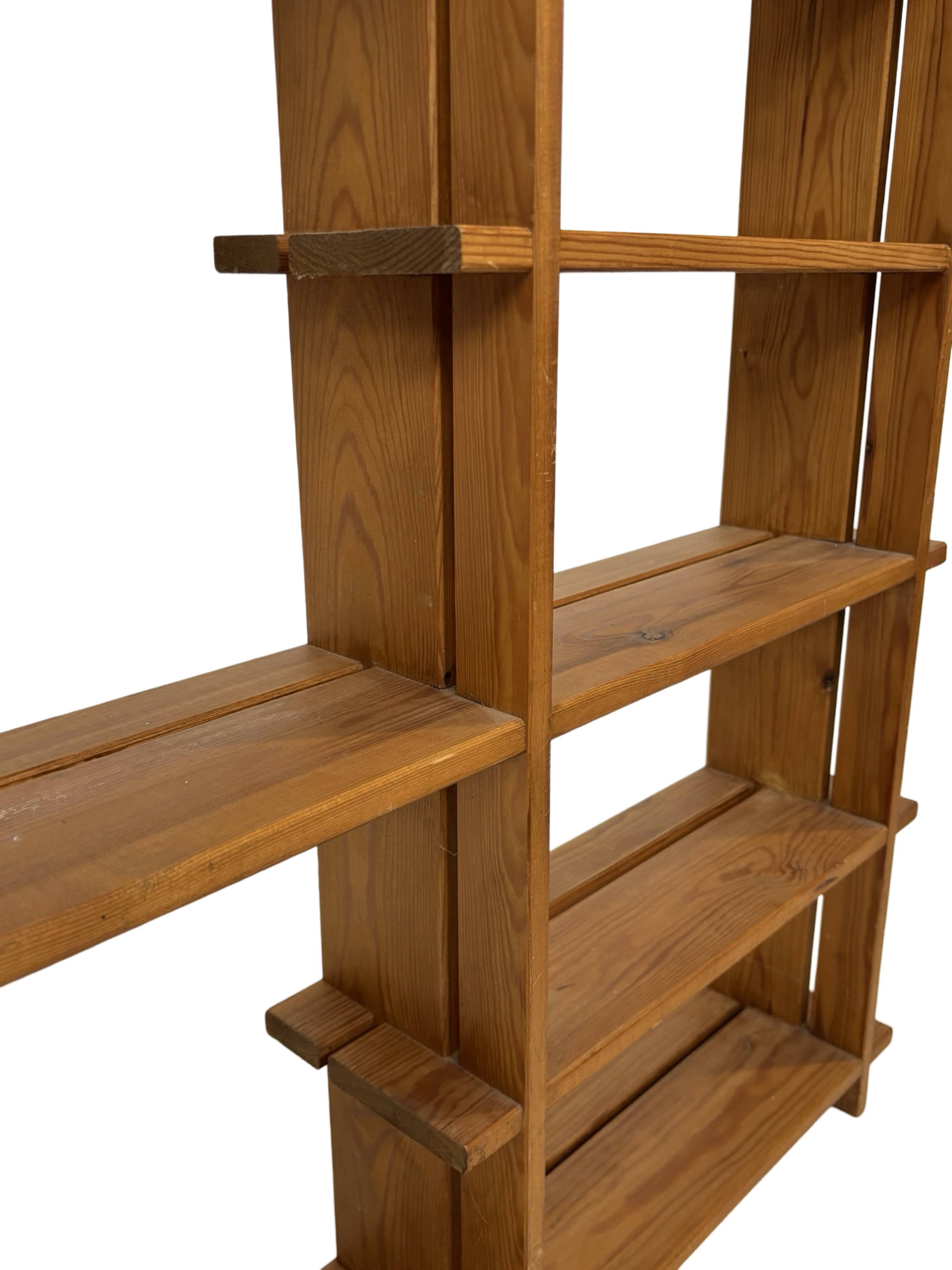 Vintage Wall shelf rack Pine wood 70s design