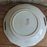 Plate with handles, Saint Amand ceramic serving dish, Simone model