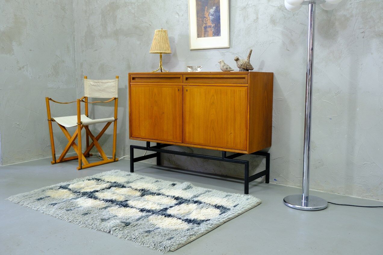 Tapis Rya scandinave fait à la main, années 1960, 152x105 cm