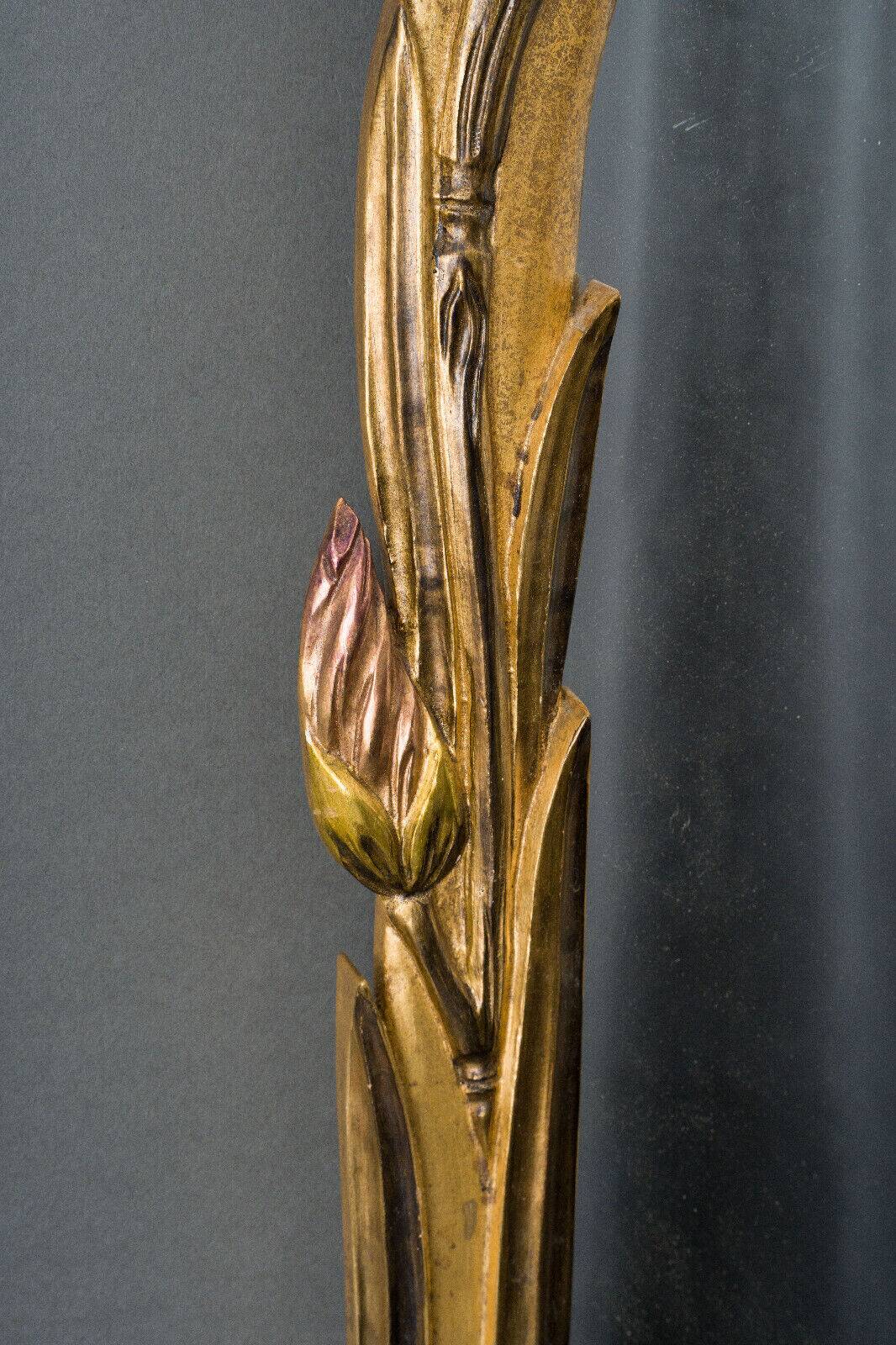 Mirror 1900 art nouveau noodle floral decor gilded wood