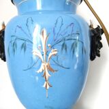 Lamp foot blue vase heads of fauna