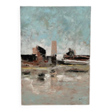 Oil painting on canvas by Delas, circa 2000