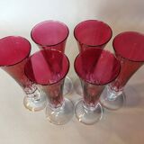 6 vintage champagne flutes